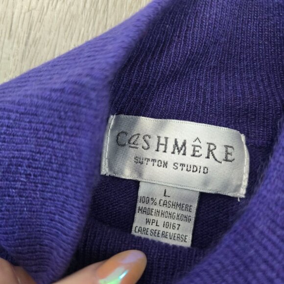 Cashmere Sutton Studio NWT Royal Purple Turtleneck Sweater Large super soft - Picture 3 of 5